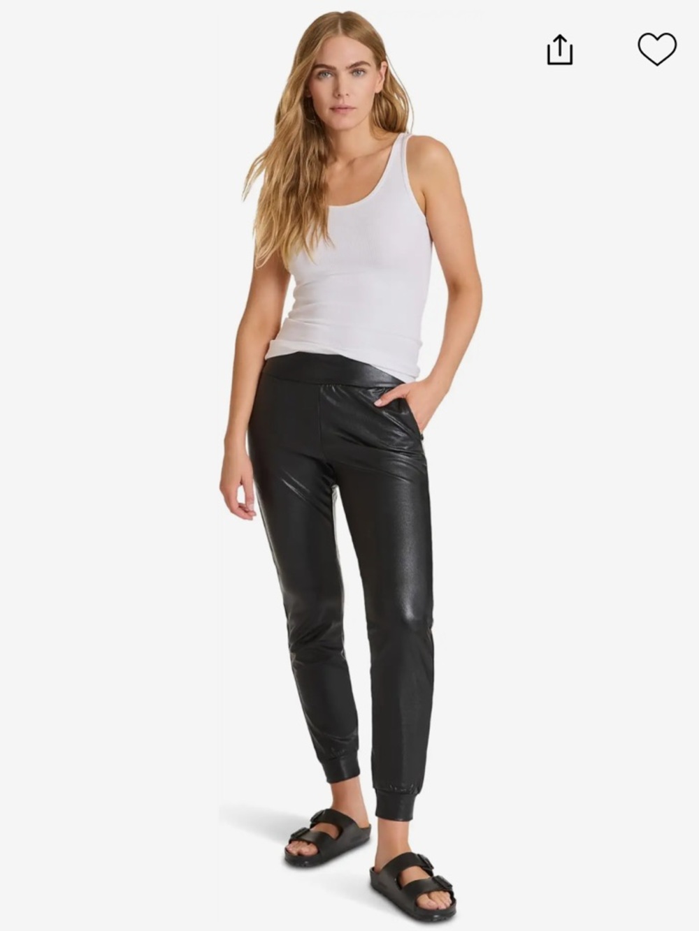 Commando Faux Leather Jogger Pants Black Slim Pull On Size S - Picture 11 of 11